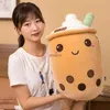 Plüschpuppen NEUE süße Cartoon Bubble Tea Plüschtier gefüllte Lebensmittel Milchtee weiche Puppe Boba Obst Teetasse Kissen Kissen Kinderspielzeug Geburtstagsgeschenk