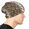 Berets Snake Skin Wzory retor czapki czapki zimowe ulice czapki czapki dla mężczyzn kobiety krzyzujące ciepłe elastyczne czapki termiczne