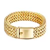 Bracelet en or 14K Men 18 mm Double Row Franco Curb Chain Homme Bracelets Bracelets Brangles Mannen Brand