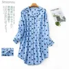 Women's Sleep Lounge Flanell Cotton Home Nightdress Cardigan Shirt Night Dress Sweet Cartoon Plaid Design Sleepwear Fashion Sleeping Shirt Womanl240122