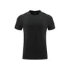 LU LU L Summer Men's Running and Fitness Quick Drying Shirt T-shirt with High Elasticity Breathable Cold Feeling Round Neck Short Sleeve Team Dress Print brand t shirt