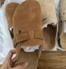 Simple Women's Closed Toe Slippers Cow Suede Leather Clogs Sandals For Women Retro Fashion Garden Mule Clog Slides