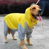 Dog Apparel Jacket Overalls Suits Jumpsuit Waterproof Cape Raincoat Pet Rain Dogs Hooded Large Big Poncho For Clothes