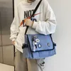 Koreansk mode casual Big Bag Student School Väskor för tonårsflickor Messenger Shoulder Crossbody Women 240119