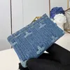 Portafoglio blu in denim di alta qualità Maschio e femmina Designer Benelli da visita Portafoglio con cerniera alla moda