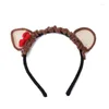 Party Favor 10pcs Crochet Knitted Headband Birthday Christmas Present Cute Cartoons Animal Ears Hair Bands Princess Costume Props