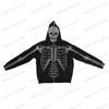 Moletom com capuz masculino grande promoção zip hoodie strass crânio gótico moletom casaco esportivo pulôver gótico manga longa plus size hoodie y2k jaqueta t240122