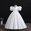 Girl Dresses White Girls Dress Bridesmaid Kids For Children Long Princess Party Wedding Baptism 6 8 10 12 Years