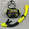 Masques de plongée Natation Plongée Snorkeling Miroir Silicone Masque Facial Tube Respiratoire Ensemble Grand Cadre Snorkeling EquipmentL240122