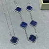 klaver ketting 4 klavertje vier ketting 1/5/10/20 motief ketting armband oorbel blauw Valentijnsdag Moederdag verloving sieraden cadeau groothandel