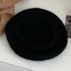 Berets moda maheimao dzianina beret retro bonnet miękka kapelusz zima ciepła solid kolor cashmere czapka do dziewcząt cieplejsze akcesoria