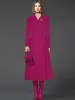 Kate Middleton Princess Runway Spring Autumn Ladies New High Quality Vintage Party Purple Vintage Elegant Long Sleeve Midi Dress