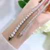 2024 Choucong Moissanite Diamond Bransoletka tenisowa Oryginalna 100% S925 Srebrne Bracelety z białego złota dla kobiet Prezent Never Fade Never Fade