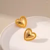 أقراط مسمار 925 Sterling Silver Petite Plain Hearts للنساء مجوهرات راقية صغيرة Brincos PAS441