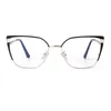 Солнцезащитные очки, трендовые леопардовые очки для чтения «кошачий глаз», женские прозрачные очки с защитой от синего света, мужские оптические металлические пружинные очки в оправе