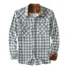 European And American Men's Checkered Shirt, New Printed Long Sleeved Lapel Single Breasted Loose Multicolored Shirt