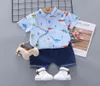 Été enfants garçons vêtements garçon dinosaure imprimé chemise hauts Denim Shorts nouveau-né bébé enfant en bas âge garçon tenues 1 2 3 4 ans 2103221998074
