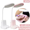 Nagelorter laddningsbara torklampor Gel Polish Manicure UV LED Pen Holder Tork Naglar förvaring