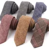Узкие шерстяные галстуки для мужчин и женщин, свадебный галстук, шерстяной галстук для жениха, тонкий клетчатый галстук для мальчиков и девочек, подарки Necktis 240122