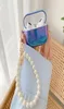 Funda de perlas de lujo para Apple Airpods 1, 2, 3, funda con cadena para pulsera, funda para AirPod Pro, accesorios para auriculares Bluetooth, Air Pod co7451796