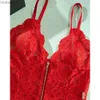 Sexy Set Vrouwen Sexy Kant Spaghetti Band Lingerie Ruche Zoom Rits Teddy Backless Sheer Mesh Dame Body Romantisch Ondergoed ClothingL240122