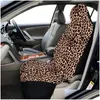 Car Seat Covers Ers Yellow Leopard Pattern Front Er For Women And Men Washable Soft Thin Drivers Protective Suitab Drop Delivery Autom Dhrtj