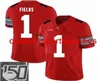 Stitched 2020 Men's Women Youth Ohio State Buckeyes 1 Justin Fields Jersey Red Sewn Custom Eventuellt namn nummer XS-5XL 6XL9523878