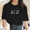 T-shirt Femme Blanc Basic AIX Lettre Impression T-shirt Femmes Été Nouveaux T-shirts Casual Lâche Tshirt O-cou Femme Tops Plus Taille Vêtements T240122