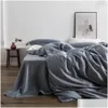 Conjuntos de cama Livesthete Luxo 100% Seda Cinza Conjunto Mulheres Beleza para Cuidados com a Pele Duvet Er Queen King Bed Roupa Grande Sono Drop Entrega H Dhchw