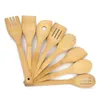 Bamboo Pot Shovel Soup Spoons Bamboos Spoon Spatula Portable Kitchenware Wooden Utensil Kitchen Cooking Shovels by sea T9I002558