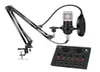 Bm 800 Kits de Microphone de Studio avec filtre Pop V8 carte son condensateur ensemble de microphone enregistrement Ktv karaoké Smartphone Mic5938015