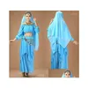 Stage Wear Femme 4pcs Ensemble Costumes de danse du ventre Oriental Egypte Costume de danse Bollywood Robe Bellydance Vêtement Drop Livraison Vêtements Dhrye