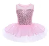 Girl039s Robes Ballerine Fée Costumes De Fête Filles Robe De Ballet Enfants Vêtements De Danse Sans Manches Paillettes Gymnastique Justaucorps Tutu9212628