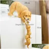 Arts et artisanat mignon chat chien ours figurine décorative résine statue européenne créative ornements animaux scpture pour décorations pour la maison D Dh1Du