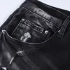 المصمم جينز الجينز جينز عالية الجودة تقنية الأزياء جينز مصمم فاخر دينيم بانت بانت مزدحمة Black Blue Jean Slim Fit Size 28-40 88385071
