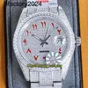 Ap moissanite męski zegarki automatyczne VVS Silver Diamonds Pass Test Automatyczny ruch Eternity Hip Hop Watches RRF Najnowsze produkty 126334 126331 126333 Yello