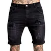 Jeans da uomo Uomo strappato Moda Streetwear Fori Pantaloncini di jeans Vestibilità slim Vita alta Design con bottoni in tinta unita Abbigliamento quotidiano