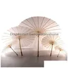 Parapluies 50pcs Parasols de mariage de mariée Papier blanc Articles de beauté Chinois Mini Craft Umbrella Diamètre 20/30/40/60 / 84cm Livraison directe Dhqg9