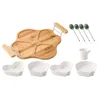 Dinnerware Sets Ceramic Fruit Plate Snack Appetizer Tray Porcelain Divided Serving Dish Desktop