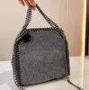 Stella McCartney Falabella Mini Tote Bags Dames Metallic Sliver Black Tiny Shopping Dames Handtas Leren Crossbody Schoudertas Mode Past Bij Elke 102ess