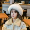 Designer Hat Beanie/Skull Caps Women's Real Mink Fur Hat Sticke Bowler Hat Beanie Cap Fur BRIM 2024