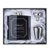 Groomsman gift Personalized Engraved 6OZ Hip Flask 188 Stainless Steel With White Black Box Gift Wedding Favors 240122