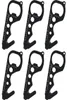 6pcs QingGear Siyah Emniyet Kemeri Kesici Şişe Açıcı Vidalı Terozlu Anahtarı Ölçeği Kurtarma Hook Acil Durum Aracı Cep Aracı EDC1028082