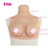 Kostymtillbehör cosplay cup b rund hals silikon bröst bildar liten storlek konstgjord bröst för transpersoner