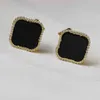 blk orecchini a quattro trifogli orecchini rossi per donna borchie orecchini a cerchi placcati in oro 18k cerchi di lusso 4 leaf clover orecchini romantic studs set di gioielli regalo