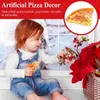 Decorative Flowers 2 Pcs Fake Food Simulation Pizza Child Home Accents Decor Fast Toys Playset Artificial