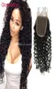 Fermeture de cheveux brésiliens glamour 1 pièces vague profonde bouclés cheveux humains fermeture de dentelle partie attachée à la main péruvien malaisien indien 4x4 La5874214