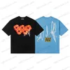 Herren-T-Shirts, hochwertige Schaumstoff-Flammen-Blumen-Baumwolle, Rundhals-Kurzarm-T-Shirt, Sommer, lässig, locker, Herren- und Damen-Vintage-Kleidung T240122