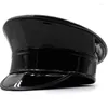 Berets PatentLeather Captain für Erwachsene Nachtclub Hut Glitter Party Frauen Männer Tanz Bachelorette Dropship