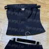 Tweedelige damesrokken tanks set luxe ontwerper zwarte rok voor vrouw elegante sexy minirok vest outfit